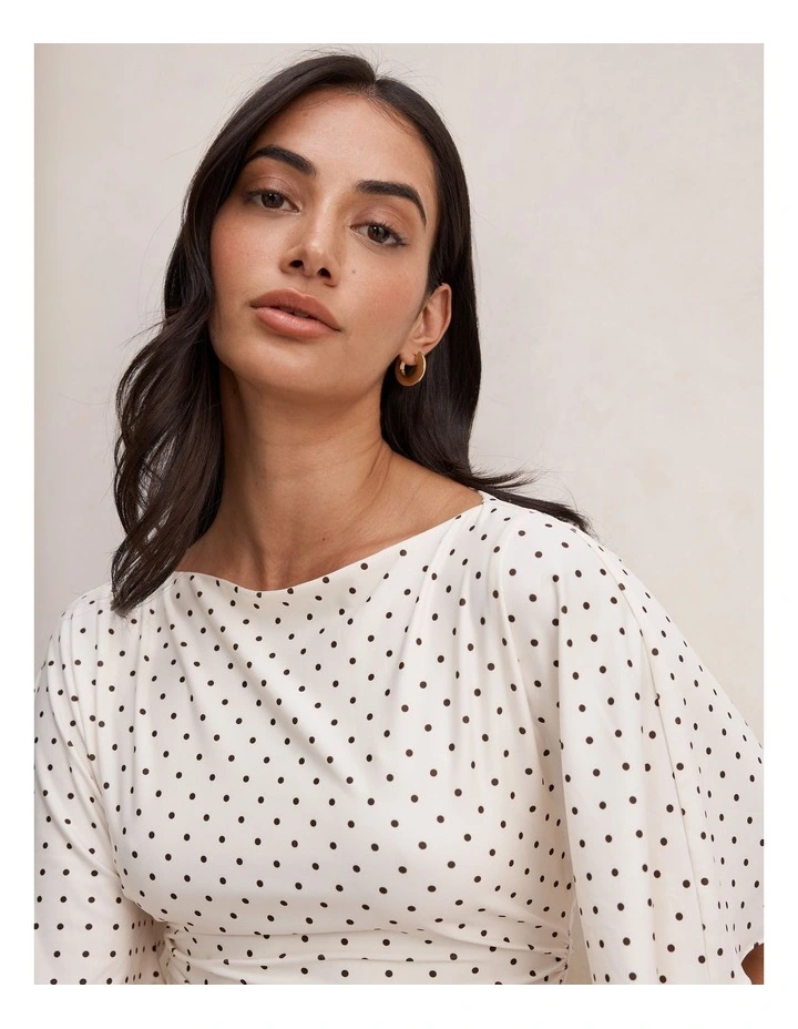 Cora Flutter Sleeves Tie Mini Dress in White image 4