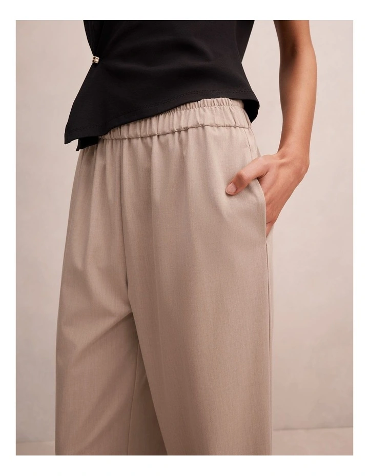 Ella Elastic Wide Leg Pants in Cream image 4