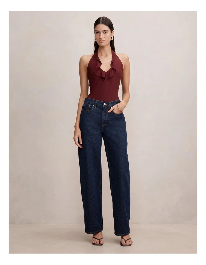 Eden Ruffle Halter Neck Top in Purple image 5