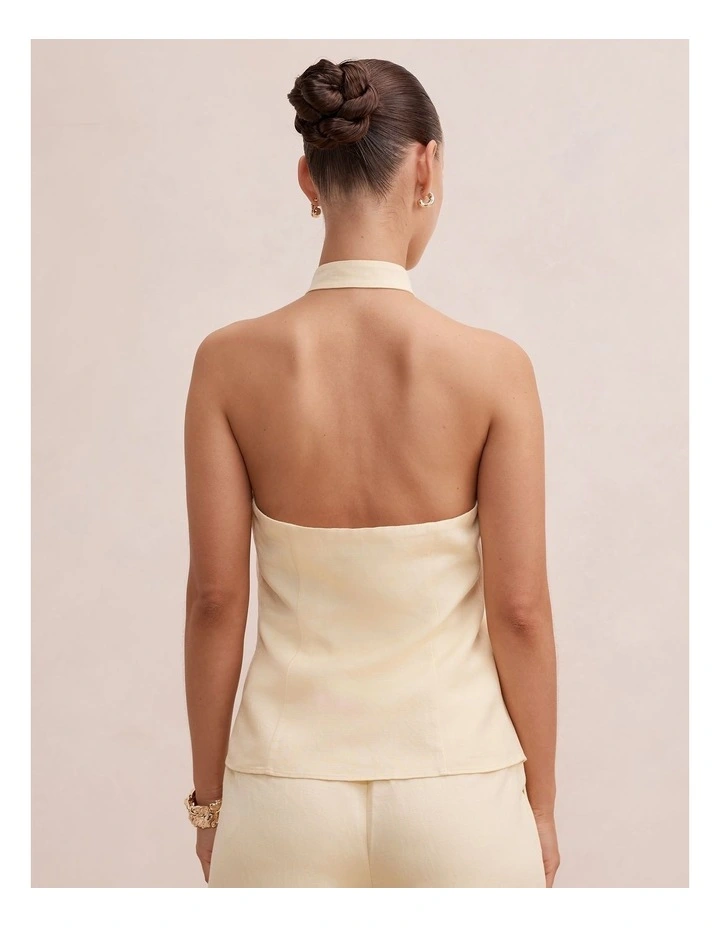Isla Halter Neck Top in Yellow image 2
