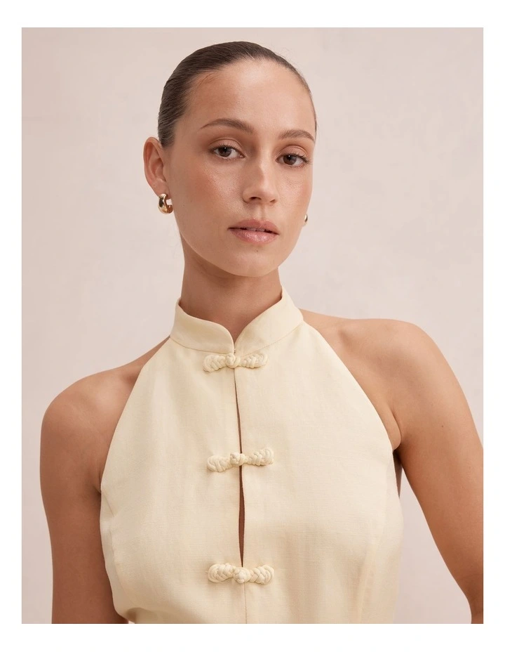 Isla Halter Neck Top in Yellow image 4