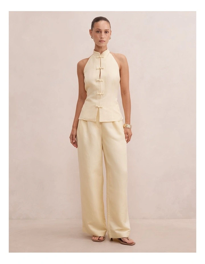 Isla Halter Neck Top in Yellow image 5