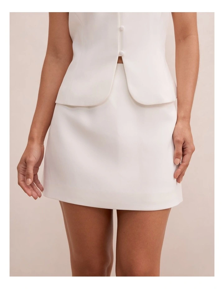 Miranda Mini Skirt in White image 4
