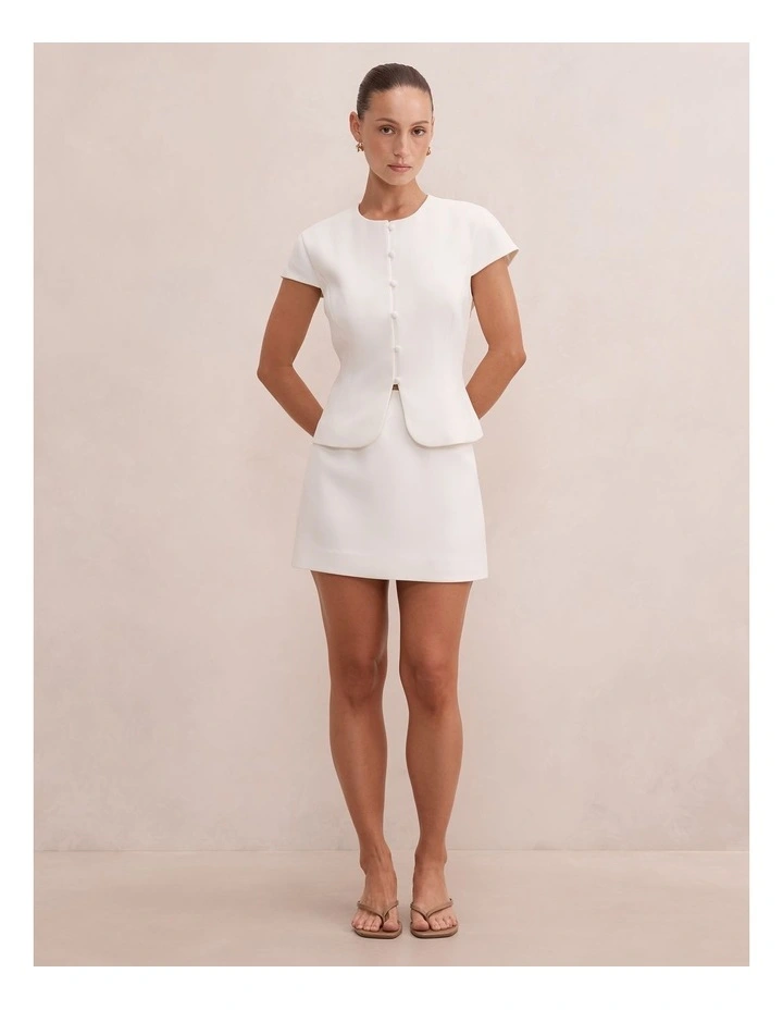 Miranda Mini Skirt in White image 5