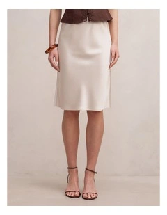 Selena Satin Skirt in Cream