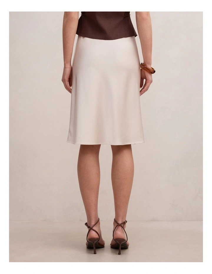 Selena Satin Skirt in Cream image 2