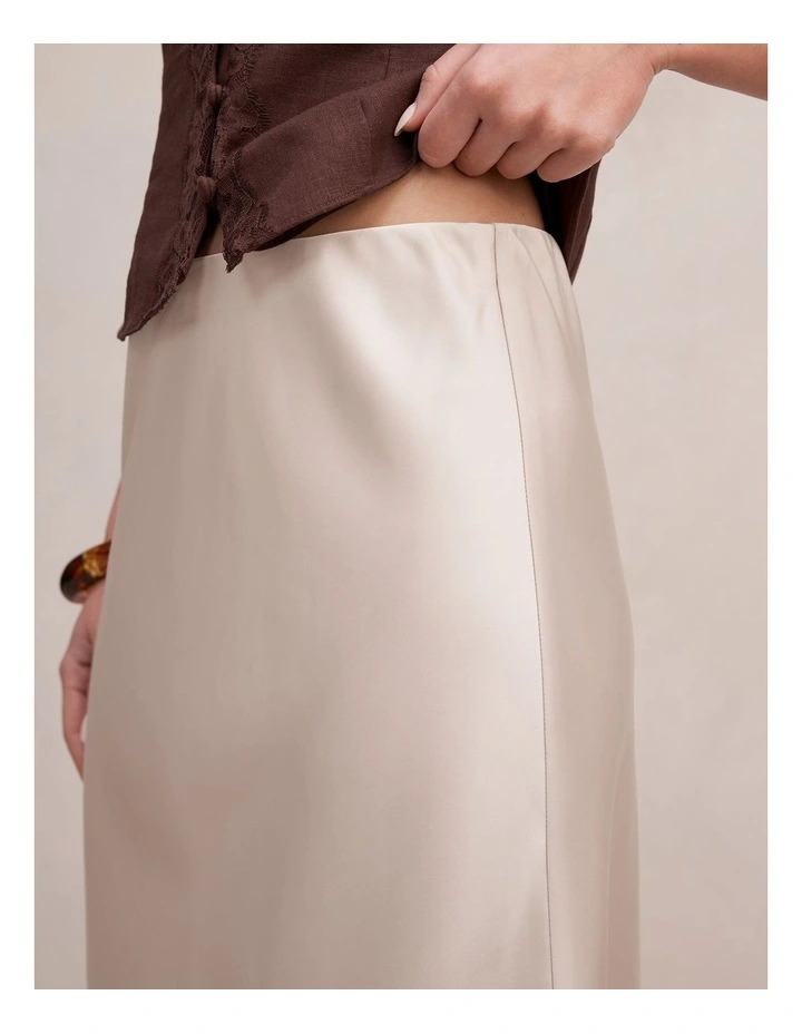 Selena Satin Skirt in Cream image 4