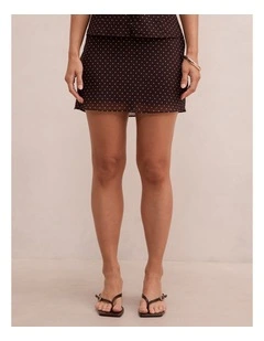 Vivi Mini Skirt in Brown