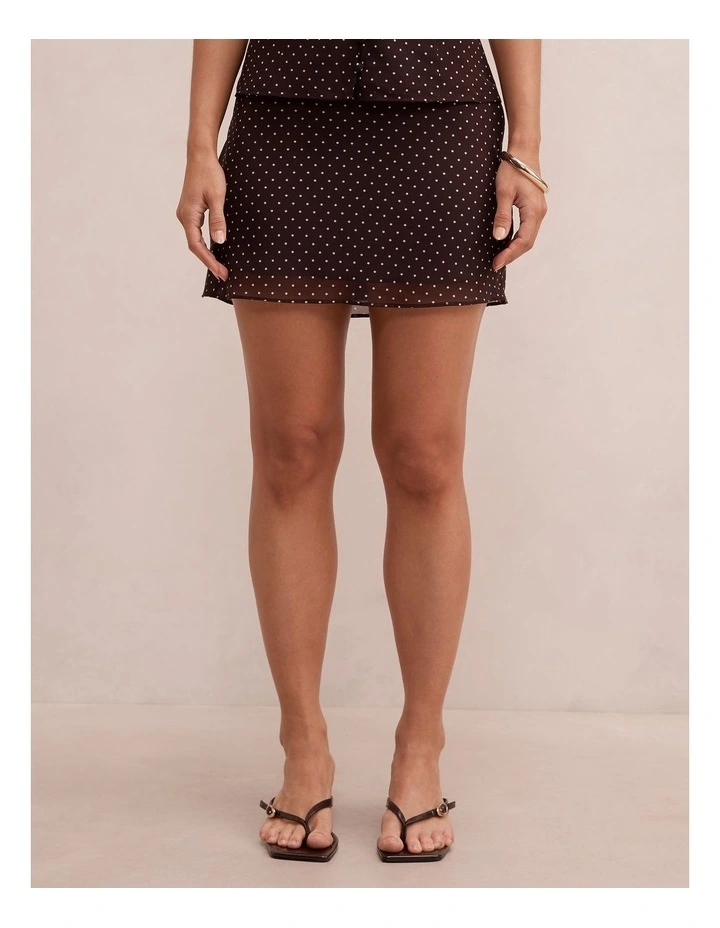 Vivi Mini Skirt in Brown image 1
