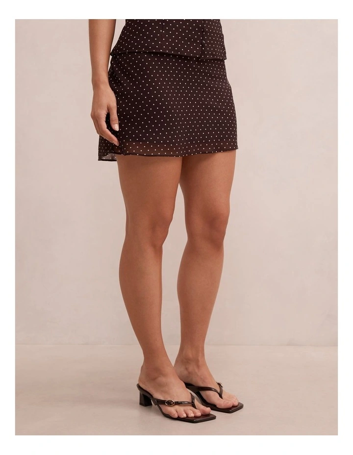 Vivi Mini Skirt in Brown image 3