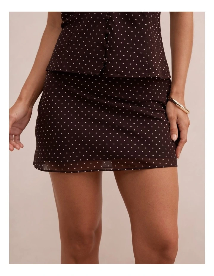 Vivi Mini Skirt in Brown image 4