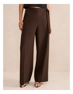 Mila Wrap Wide Leg Pants in Brown