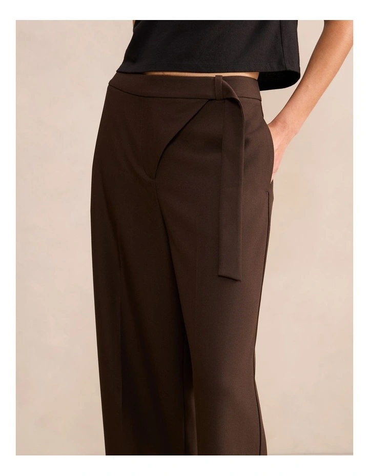 Mila Wrap Wide Leg Pants in Brown image 4