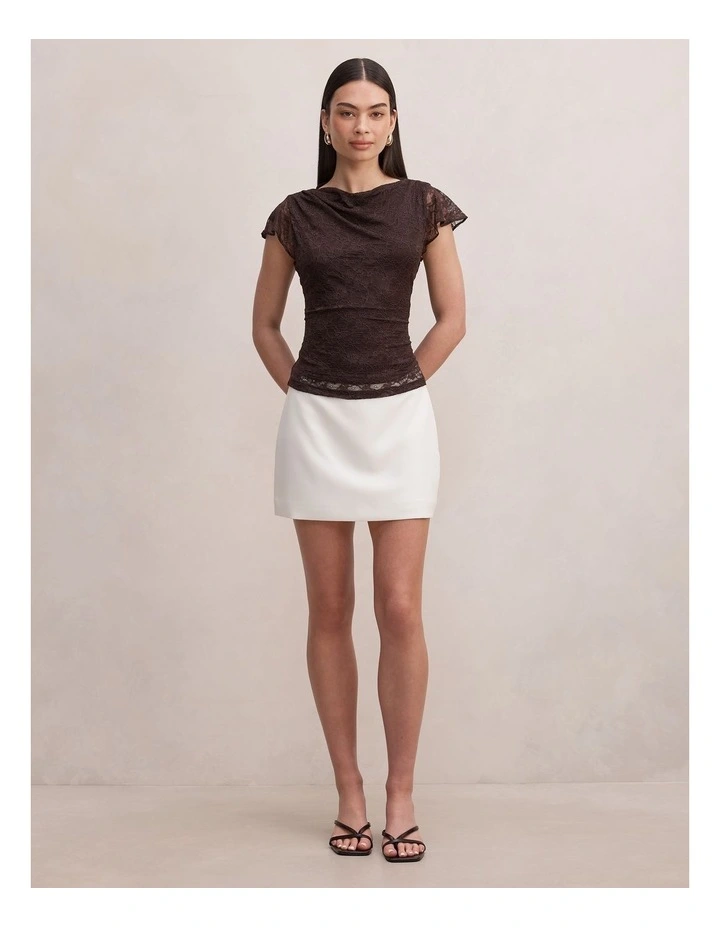 Hyacinth Lace Flutter Sleeves in Chocolate image 5