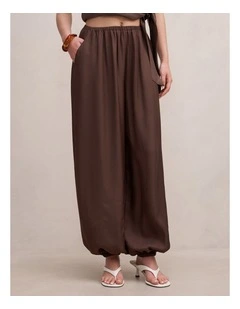 Bronte Balloon Leg Pants in Brown