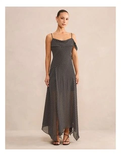 Mya Draped Maxi Dress in Black