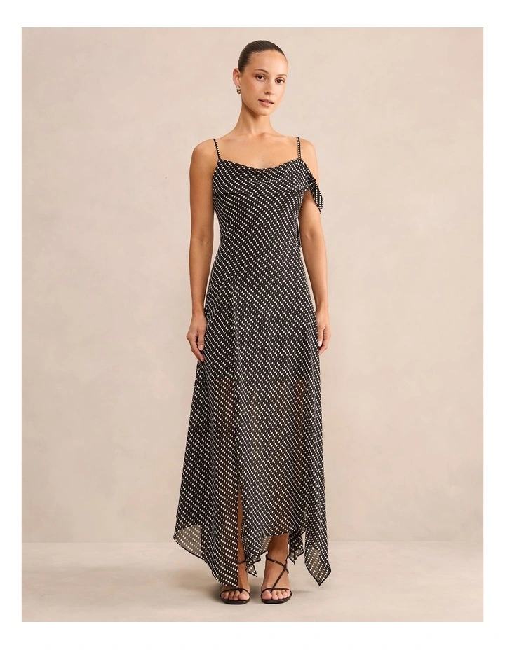 Mya Draped Maxi Dress in Black image 1