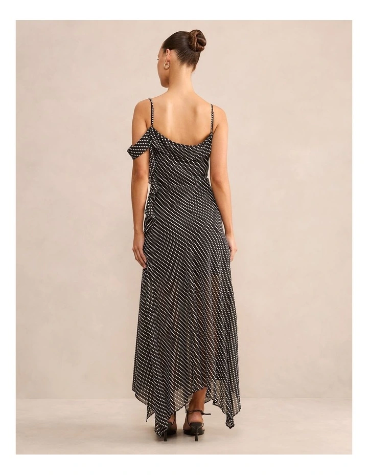 Mya Draped Maxi Dress in Black image 2