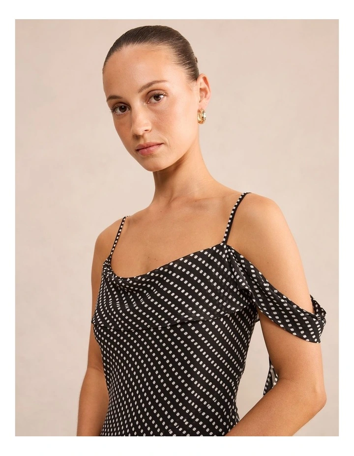 Mya Draped Maxi Dress in Black image 4