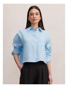 Bowie Cropped Shirt in White
