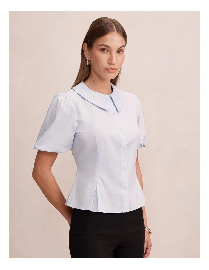 Gracie Bubble Sleeves Shirt in Blue image 3
