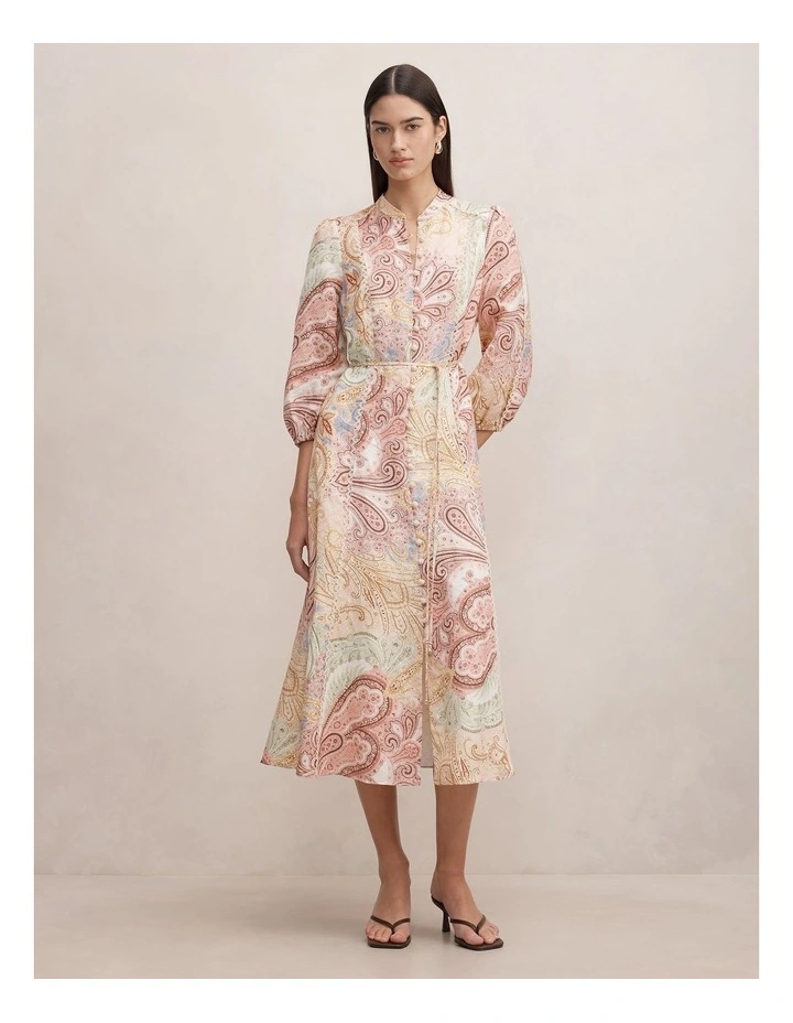 Halle Printed Midi dress in Multi image 1