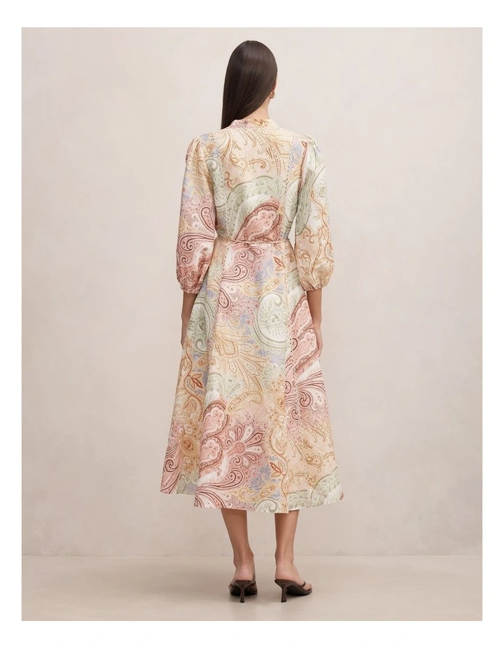 Halle Printed Midi dress in Multi image 2