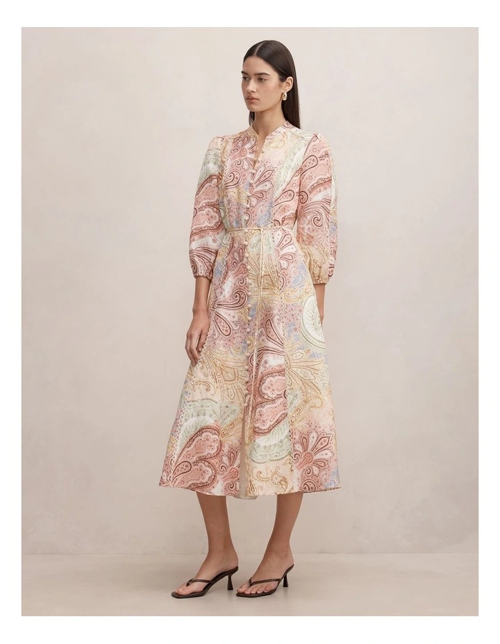 Halle Printed Midi dress in Multi image 3