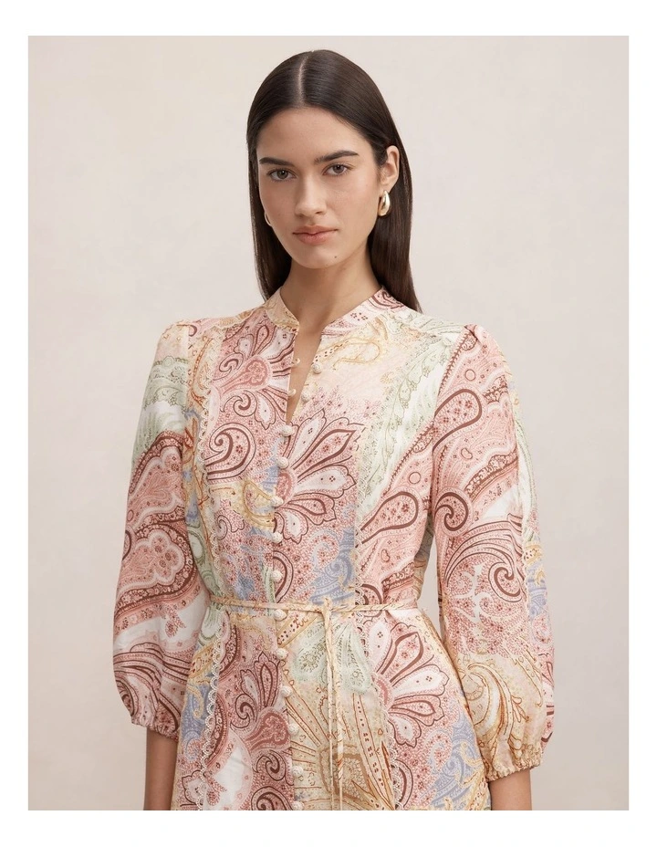 Halle Printed Midi dress in Multi image 4