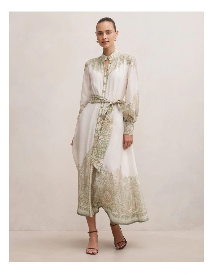 Lucena Button Front Midi Dress in Multi image 1