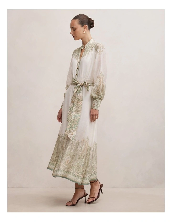Lucena Button Front Midi Dress in Multi image 3