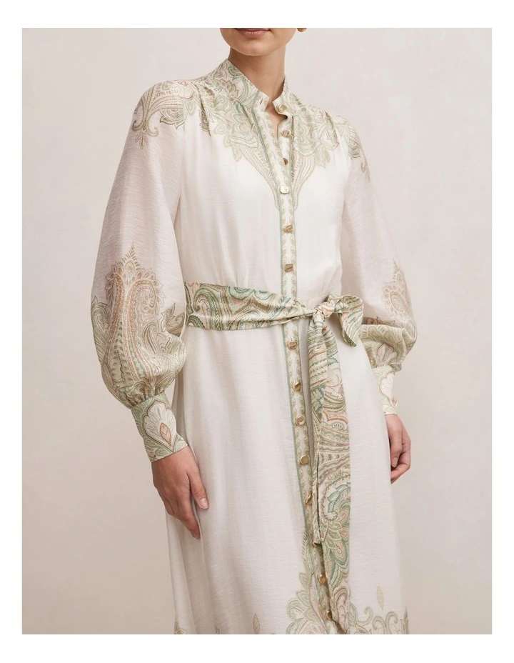 Lucena Button Front Midi Dress in Multi image 4