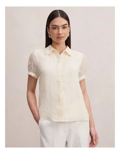 Posie Lace Detail Blouse in Yellow