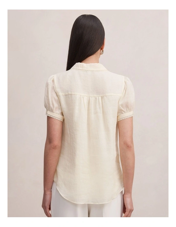 Posie Lace Detail Blouse in Yellow image 2