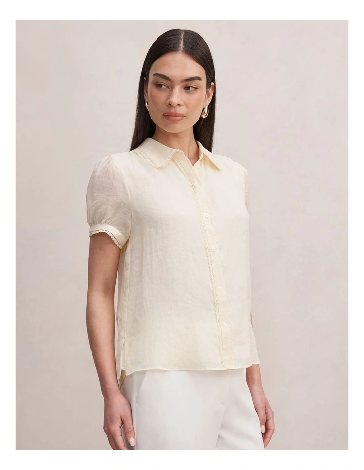 Posie Lace Detail Blouse in Yellow image 3