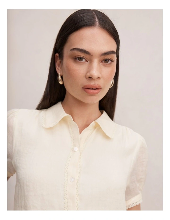 Posie Lace Detail Blouse in Yellow image 4