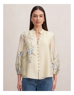 Dolly Placement Printed Blouse in Yellow