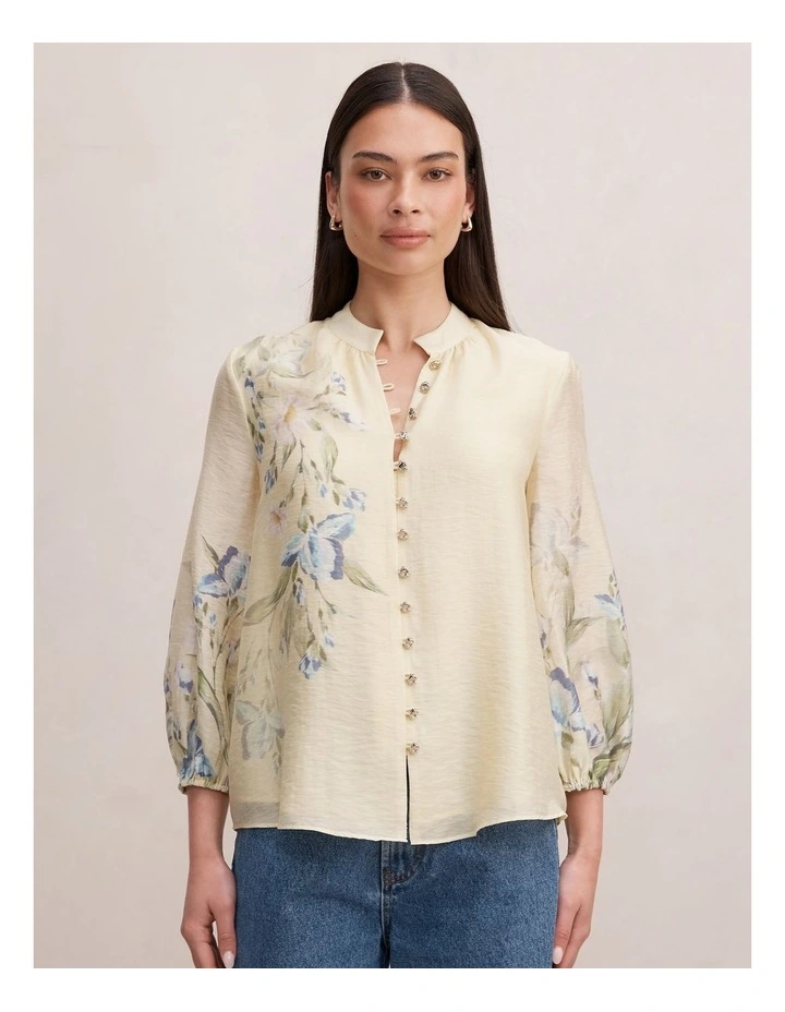 Dolly Placement Printed Blouse in Yellow image 1