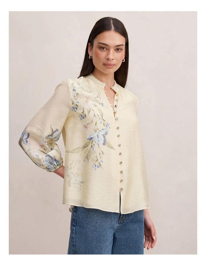 Dolly Placement Printed Blouse in Yellow image 3