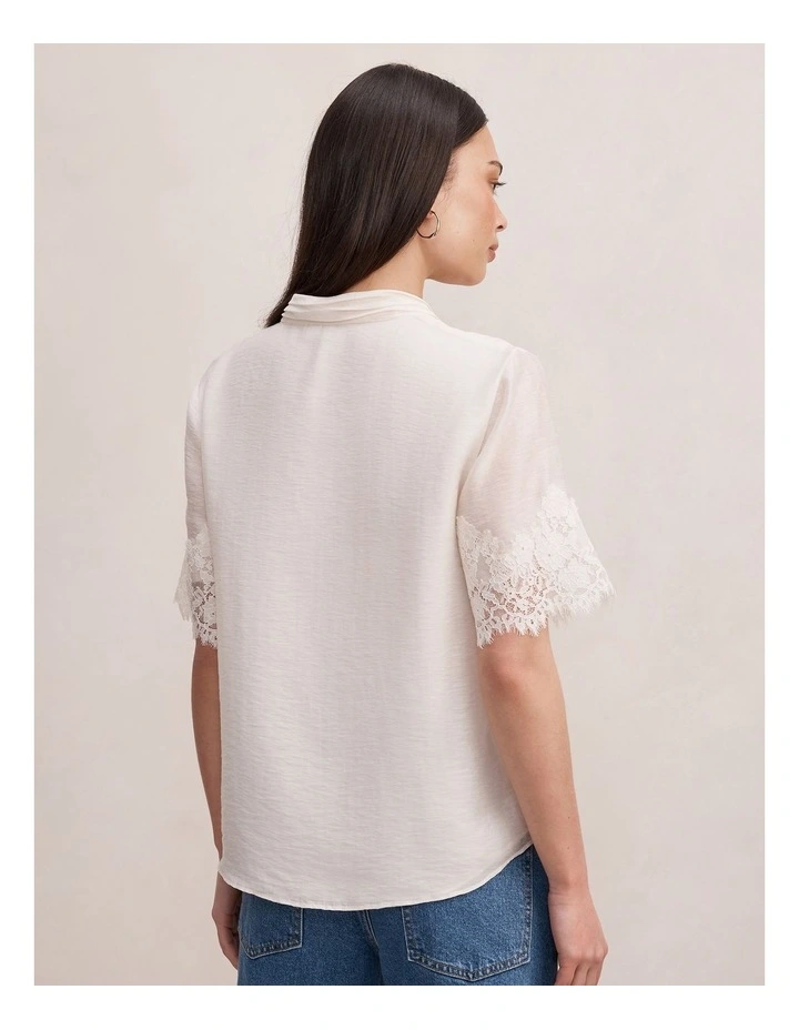 Ana Lace Detail Blouse in Cream image 2