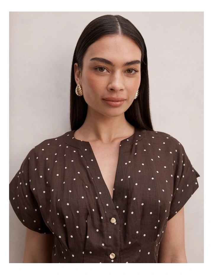 Jemma V-Neck Blouse in Brown image 4
