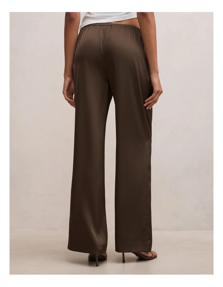 Sara Satin Wide Leg Pants in Green image 2