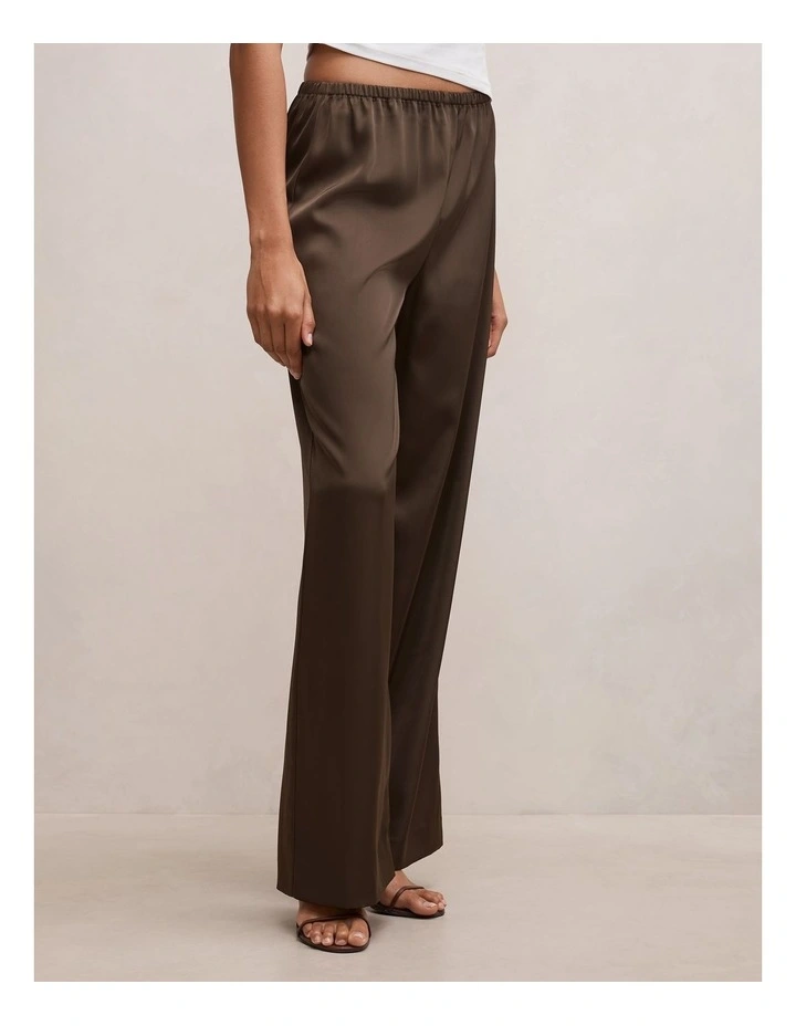 Sara Satin Wide Leg Pants in Green image 3