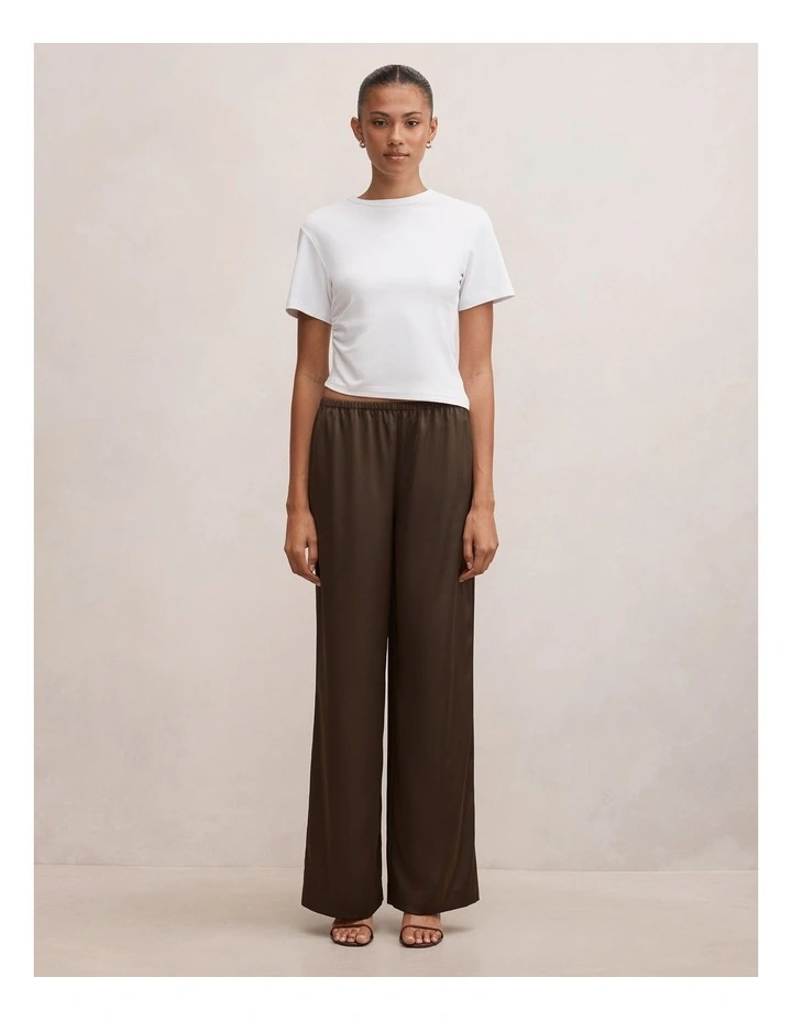 Sara Satin Wide Leg Pants in Green image 5