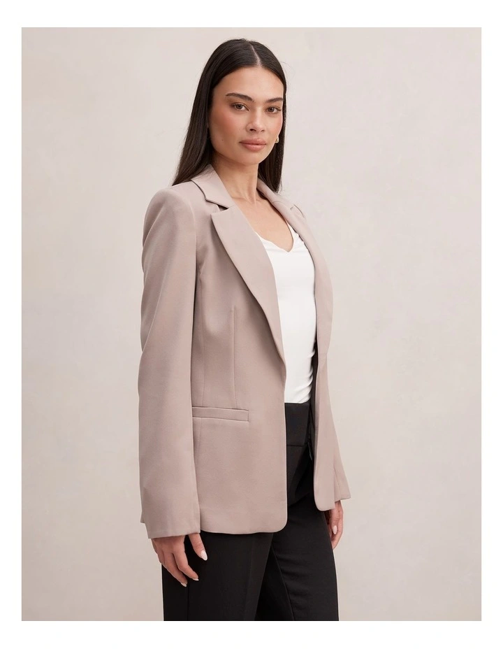 Dylan Boyfriend Blazer in Beige image 3