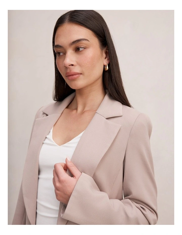 Dylan Boyfriend Blazer in Beige image 4