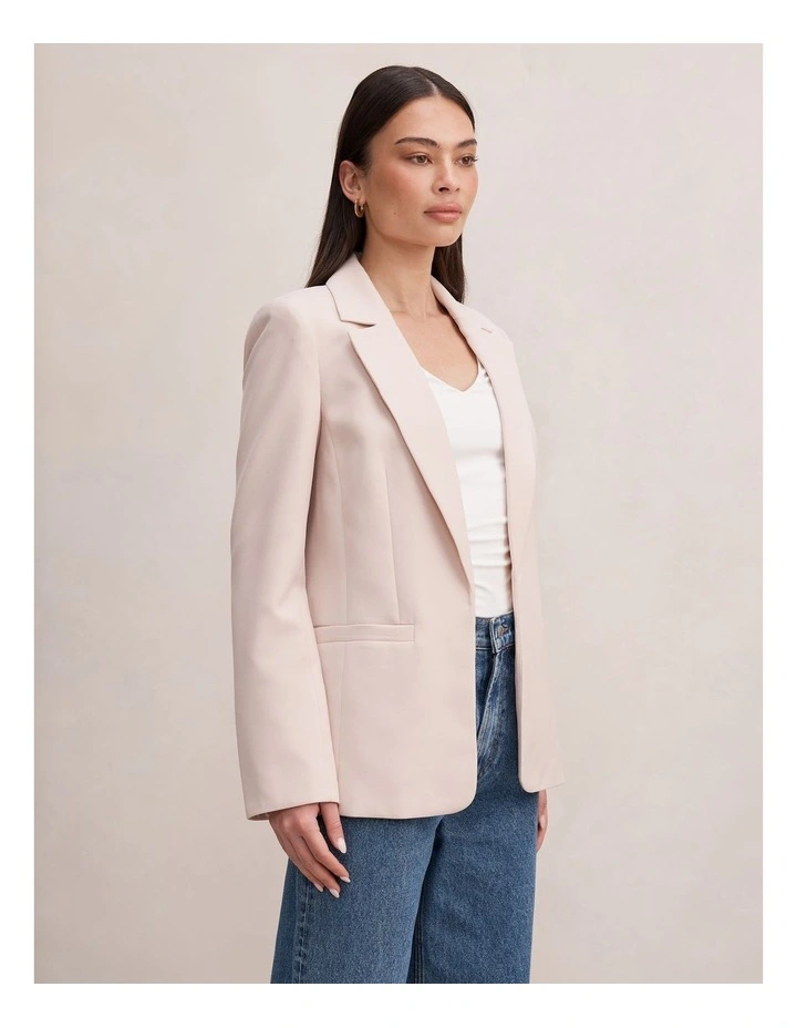 Dylan Boyfriend Blazer in Beige image 3
