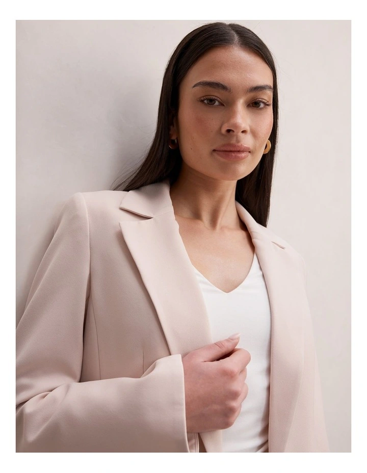 Dylan Boyfriend Blazer in Beige image 4