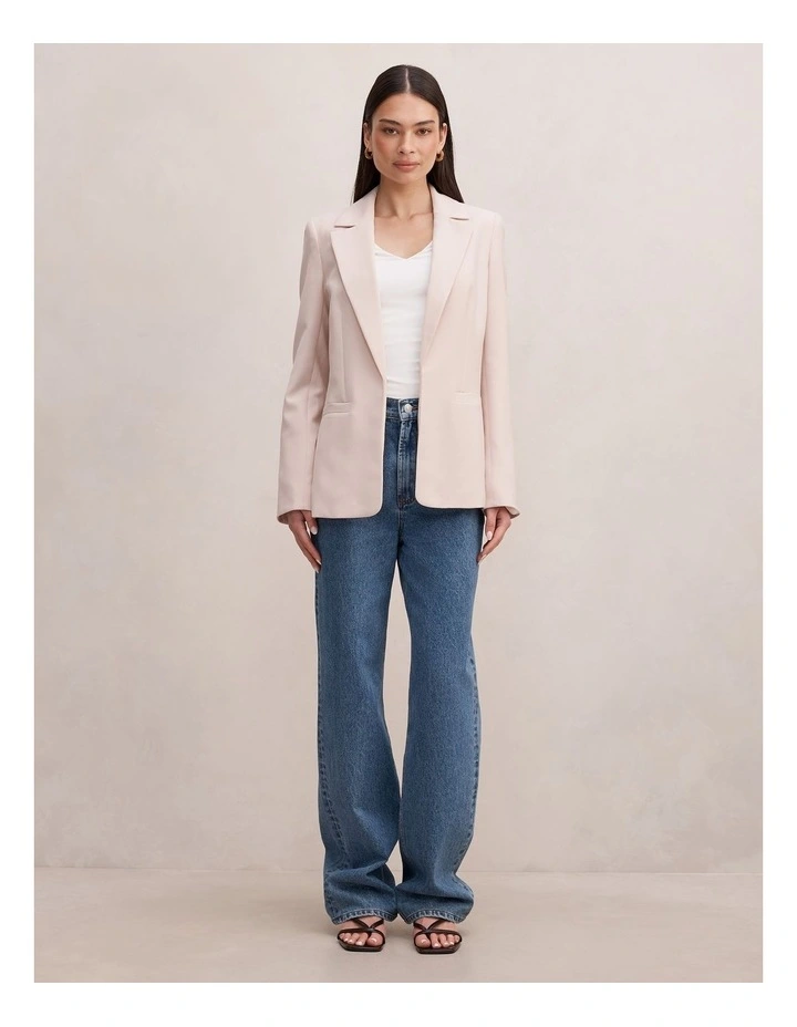 Dylan Boyfriend Blazer in Beige image 5