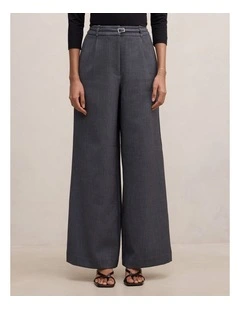 Lena High Waist Wide Leg Pants in Grey